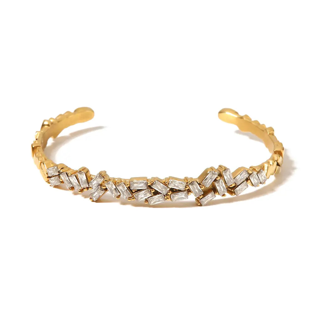 Zirconia Glam Gold Cuff