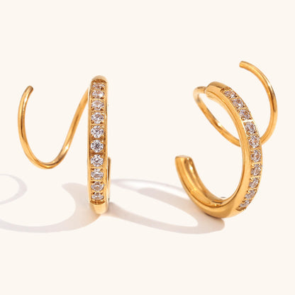 CZ Spiral Earrings