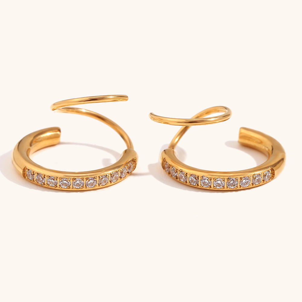CZ Spiral Earrings