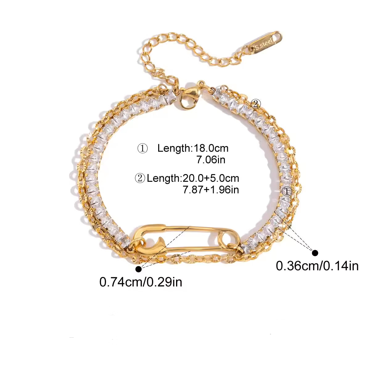 Pin Layered Bracelet