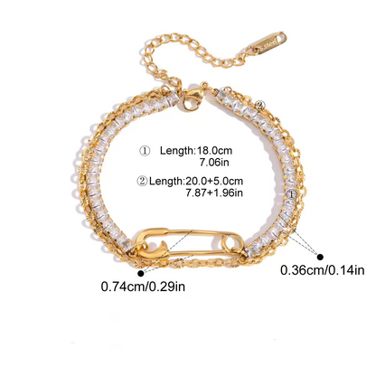 Pin Layered Bracelet
