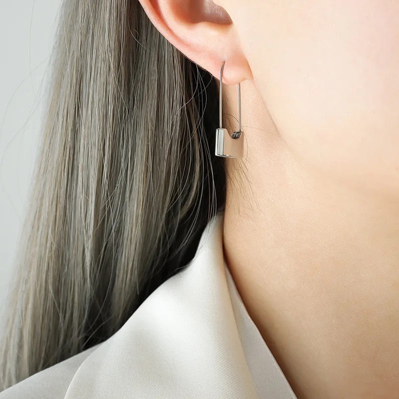 Pin Earrings - Silver