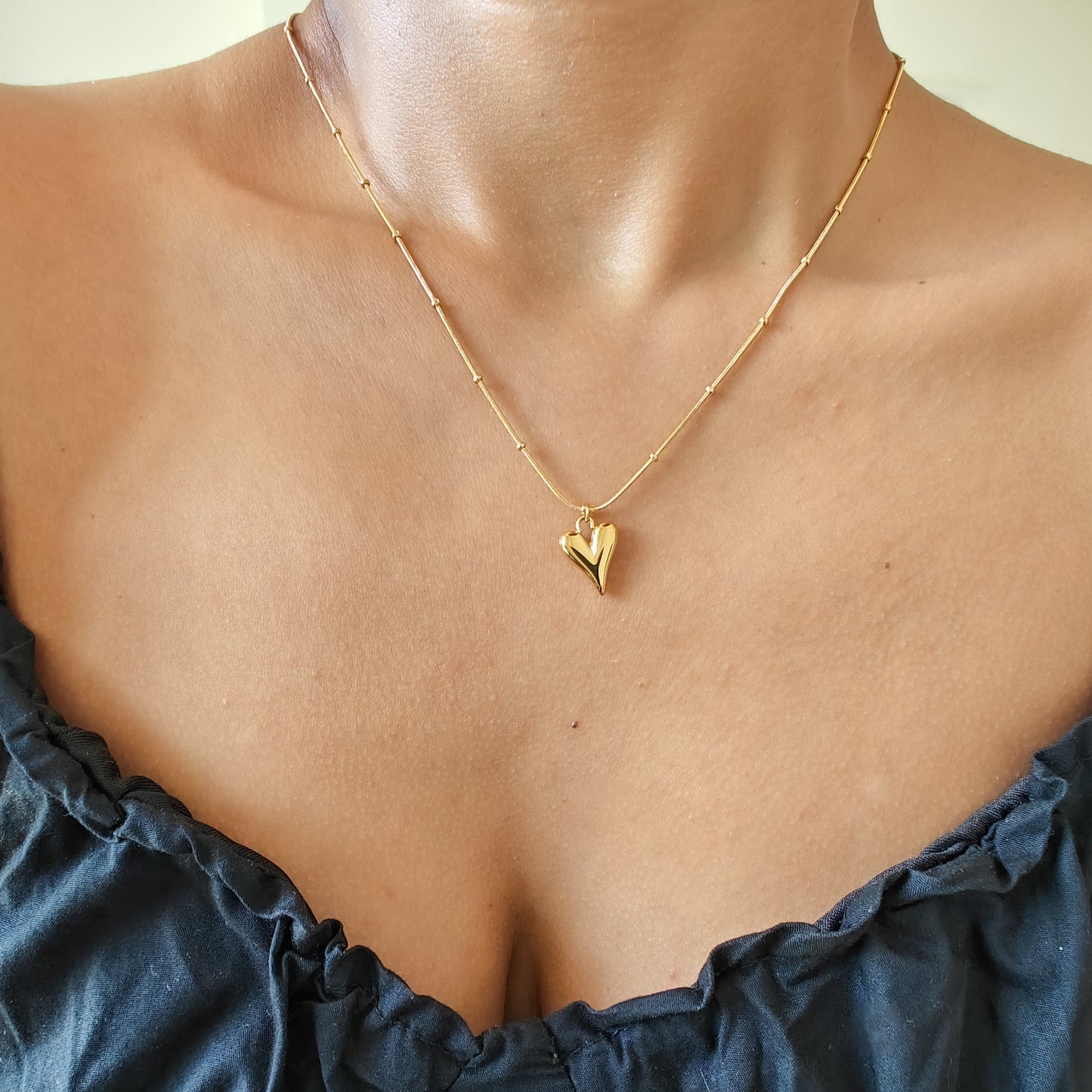 Elongated Heart Necklace