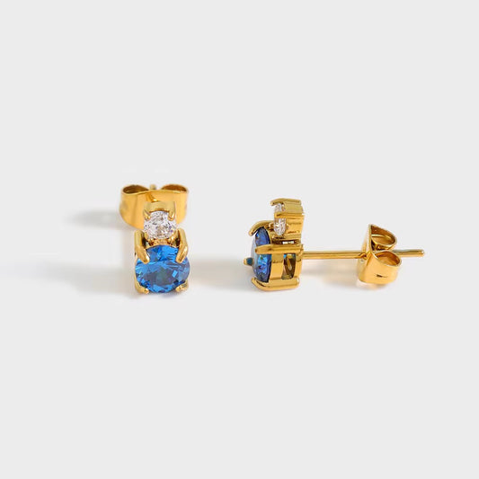Blue Solitaire Studs