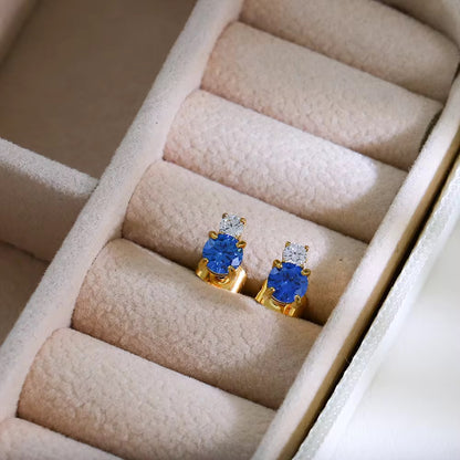 Blue Solitaire Studs