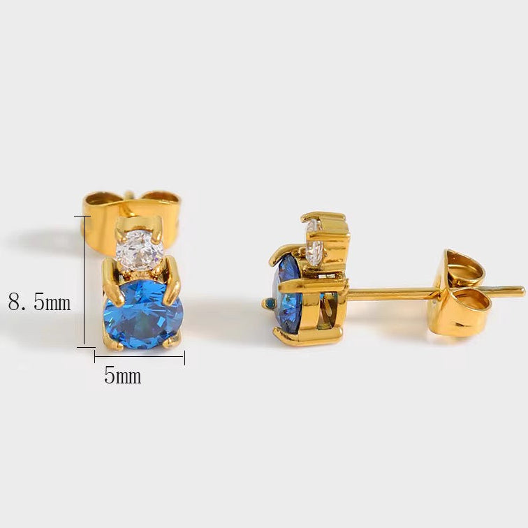 Blue Solitaire Studs