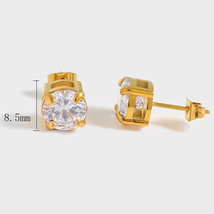 Round Solitaire Studs