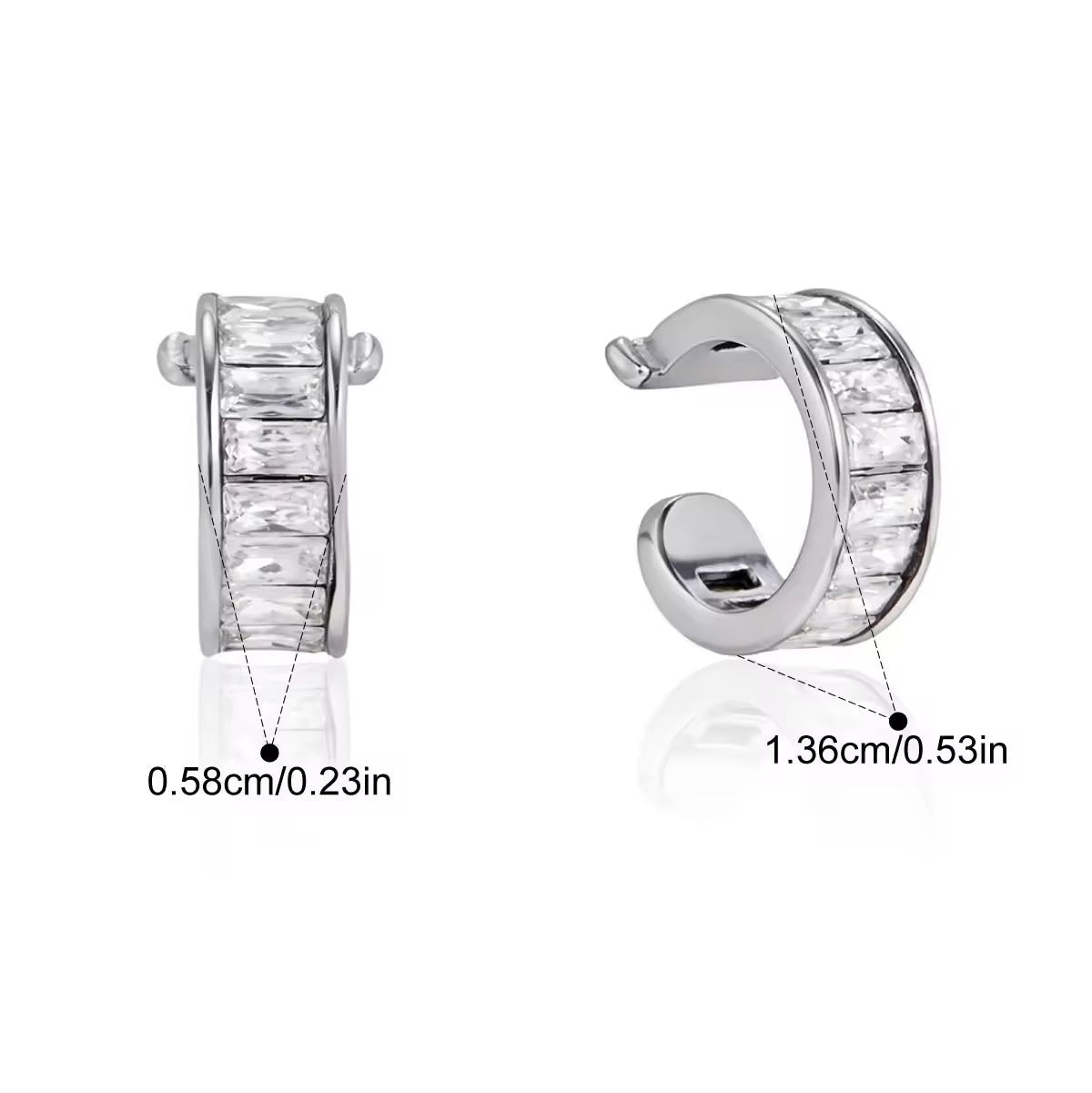 Baguette Earcuff- Silver