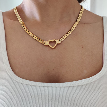 Heart Cuban Necklace