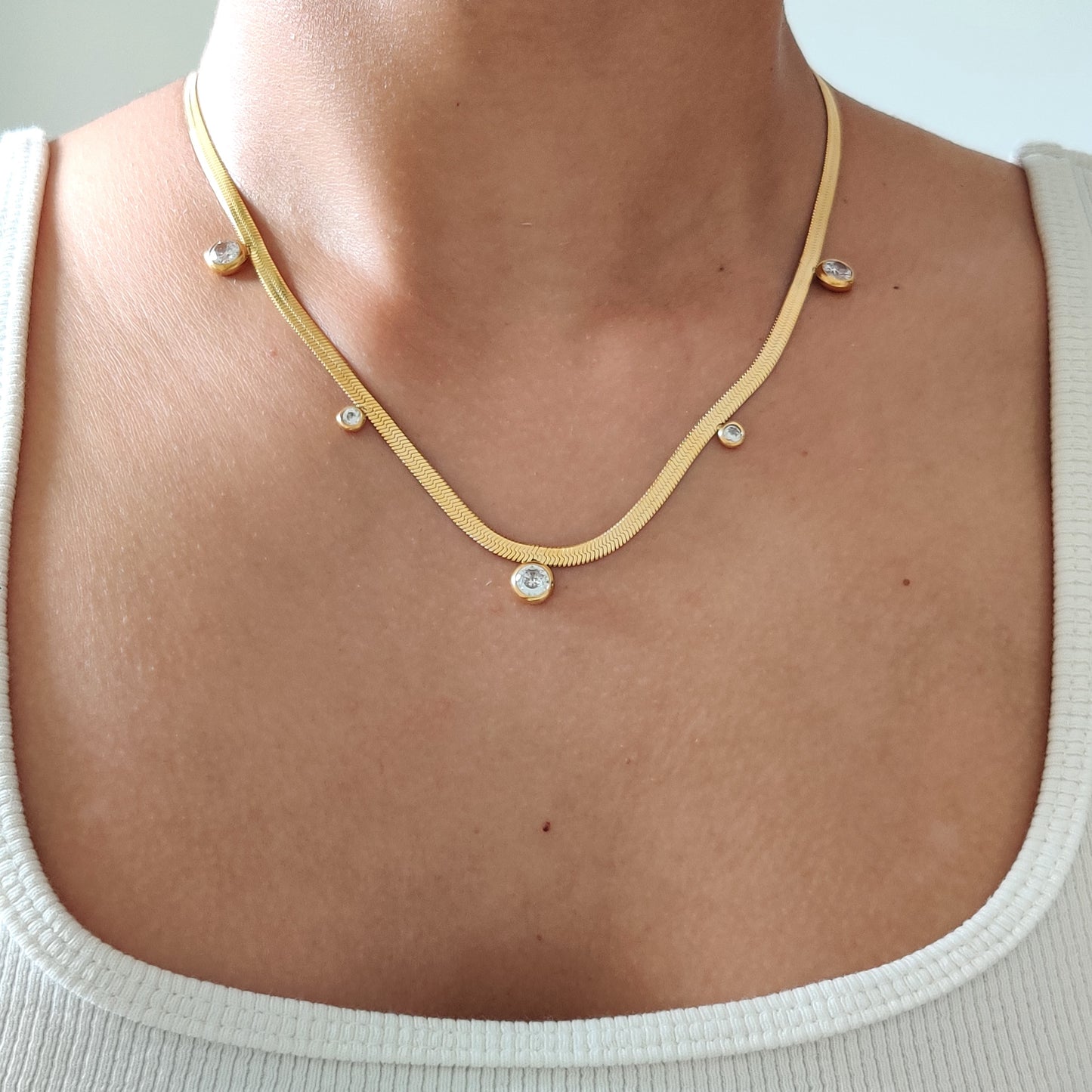 Studded Serpentine Necklace
