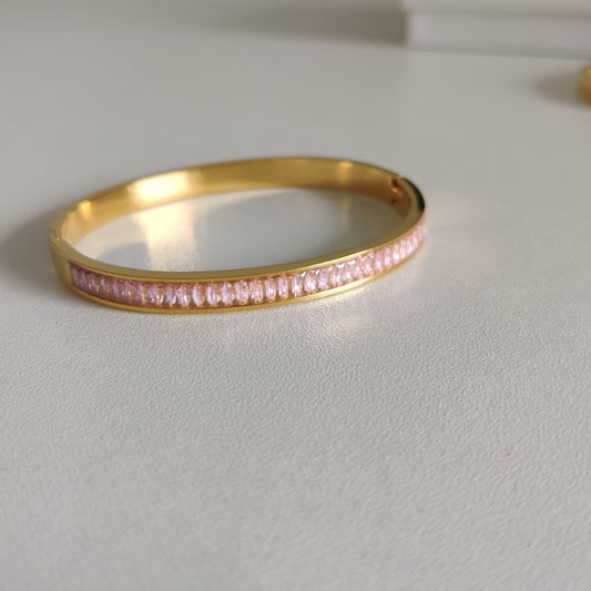Shimmering Gold Cuff-Pink