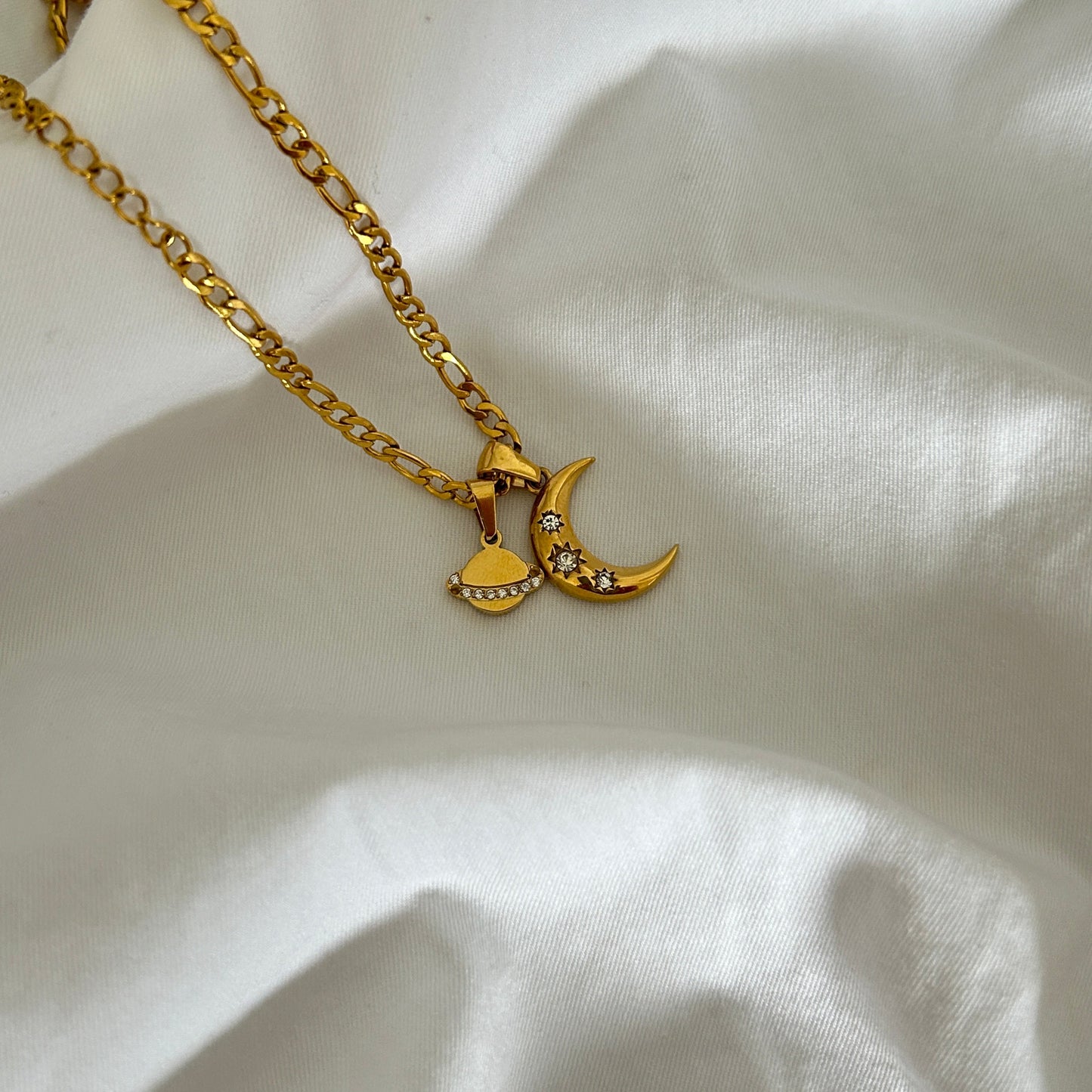 Moon And To Saturn Necklace