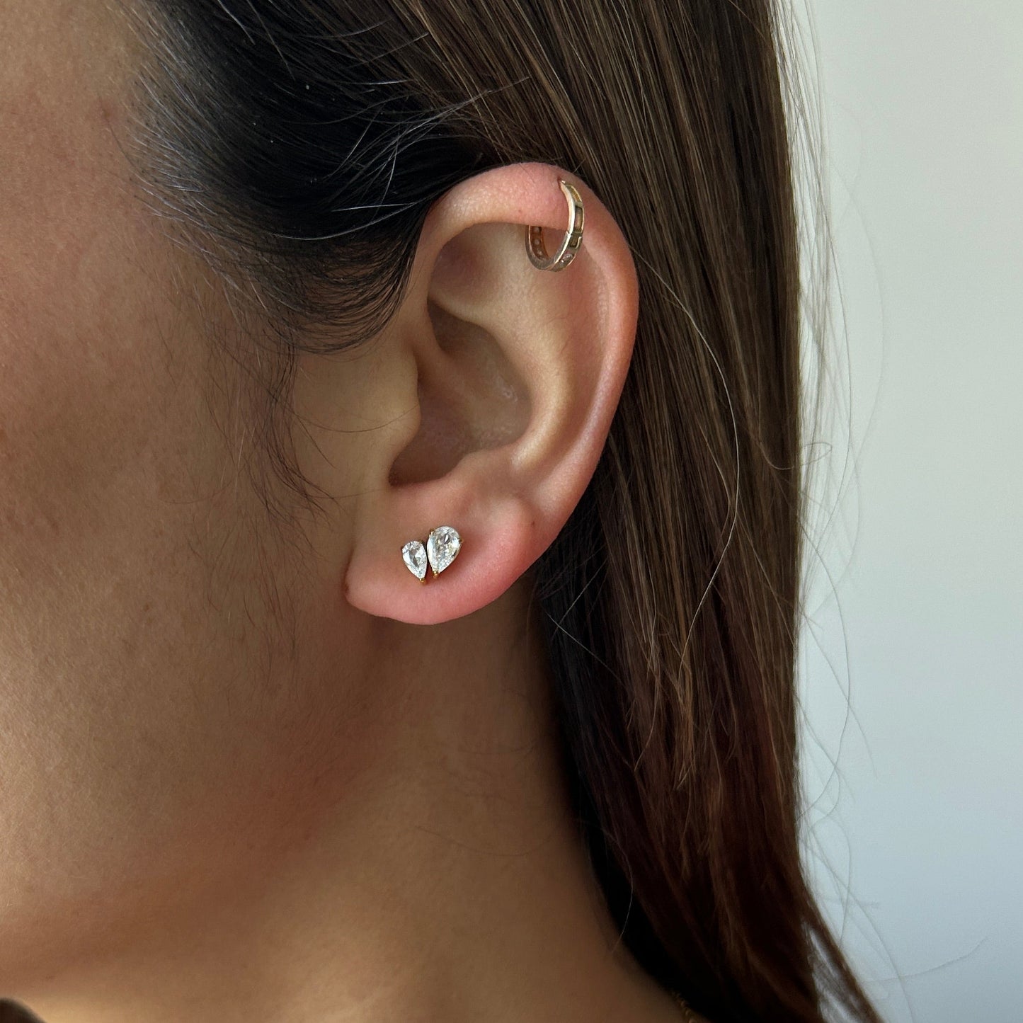Twin Pear Studs