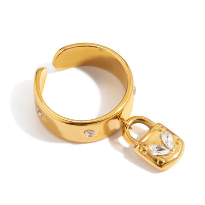 Lock Charm Ring-Size 7