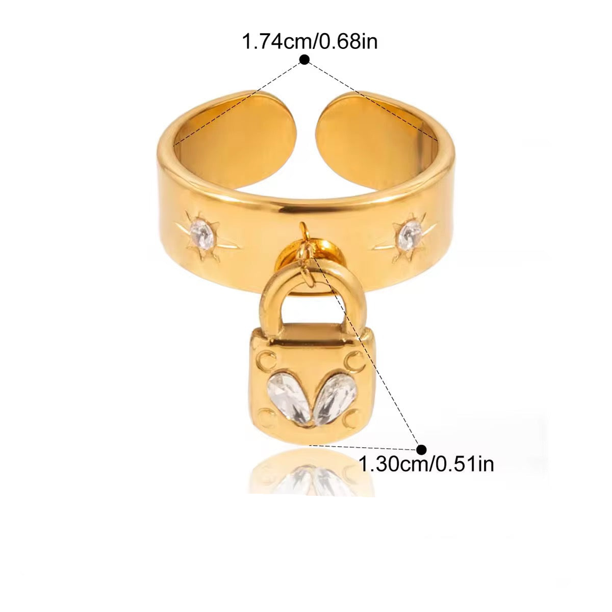 Lock Charm Ring-Size 7