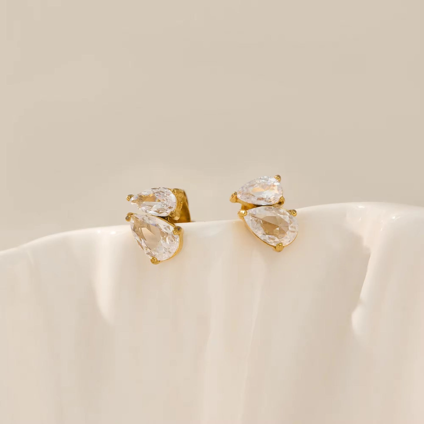 Twin Pear Studs