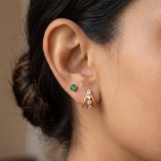 Petite Emerald Studs