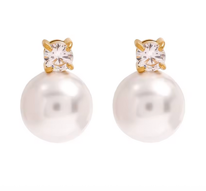 Pearl Zirconia Studs
