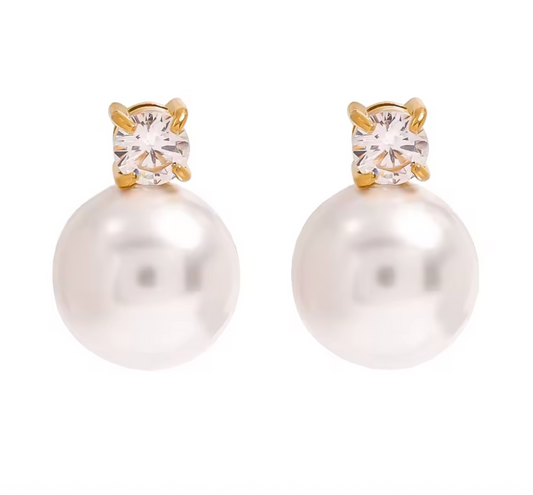 Pearl Zirconia Studs