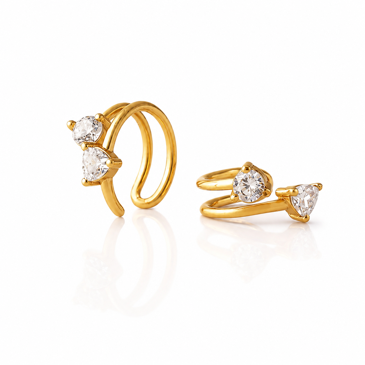Dainty Heart Earcuff Pair