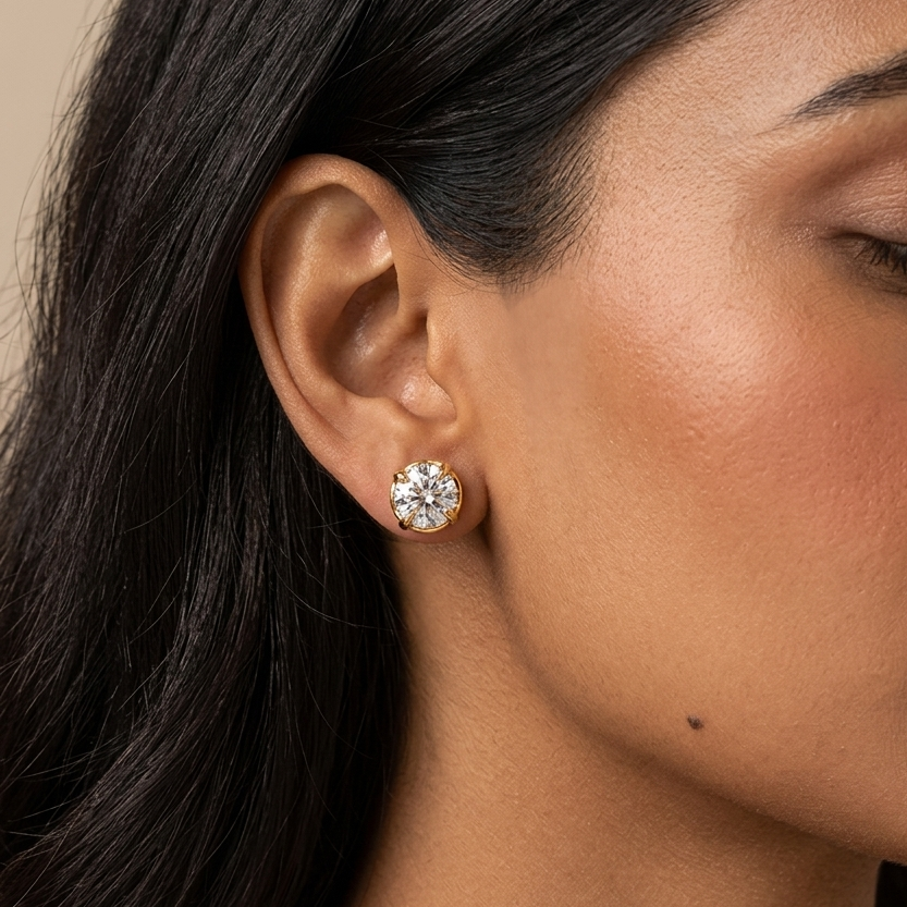 Round Solitaire Studs