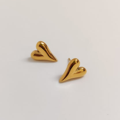 Elongated Heart Studs